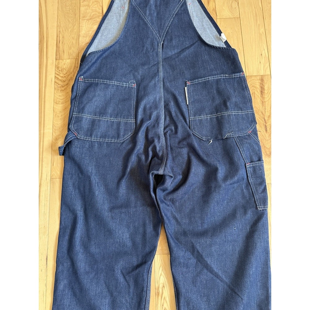 VTG Montgomery Ward Bib Overalls Sanforized Denim Mens 42x32 Union Made In USA - Picture 10 of 10
